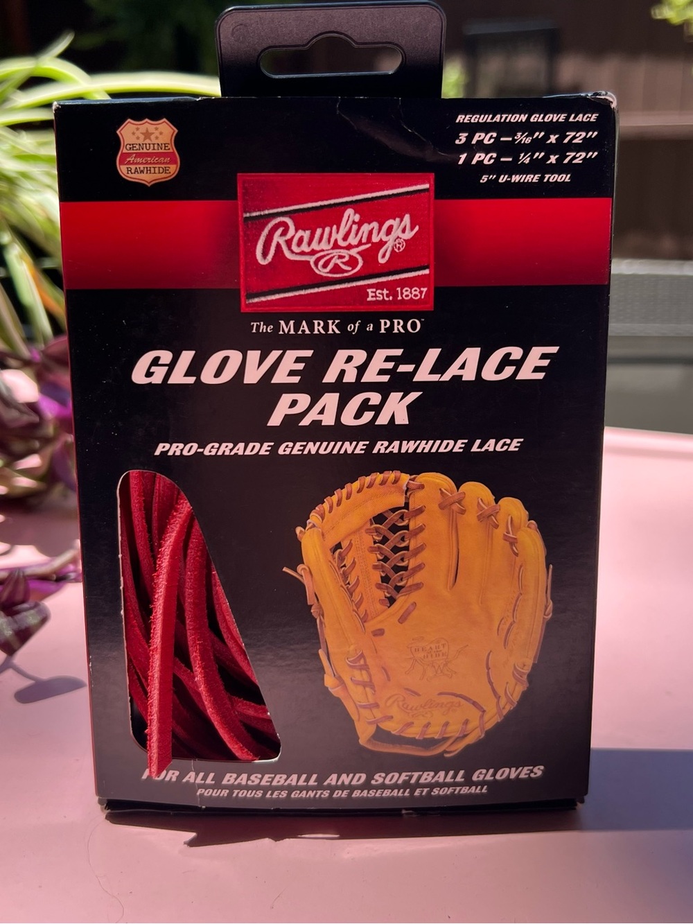 New | Rawlings Red Baseball Softball Glove Re-Lace Pack